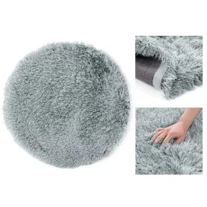 AmeliaHome Kulatý koberec Floro šedý, velikost d80