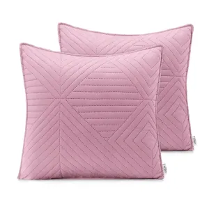 Povlaky na polštáře AmeliaHome Softa růžové/stříbrné, velikost 45x45*2