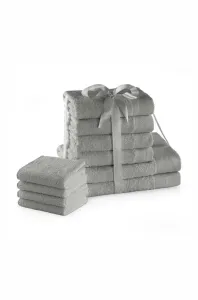 Sada bavlněných ručníků AmeliaHome AMARI 2+4+4 ks stříbrná, velikost 2*70x140+4*50x100+4*30x50