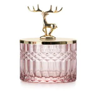 AmeliaHome Šperkovnice Deer pudrově růžová, velikost 9x9x12,5cm