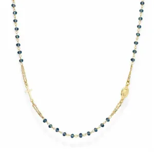 AMEN stříbrný náhrdelník Rosaries Crystal CROGBL3