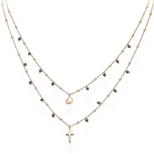 AMEN stříbrný náhrdelník s křížkem a srdíčkem CL2CUCRN