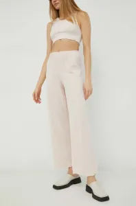Kalhoty American Vintage dámské, růžová barva, jednoduché, high waist #5308933