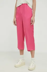 Kalhoty American Vintage dámské, růžová barva, jednoduché, high waist #4936084