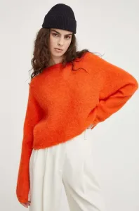 Vlněný svetr American Vintage dámský, oranžová barva