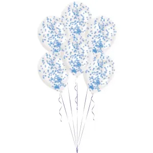 Amscan Balónky latexové modré - konfetové 6 ks #4083771