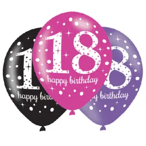 Amscan Latexové balonky 18. narozeniny - růžová party #4083808