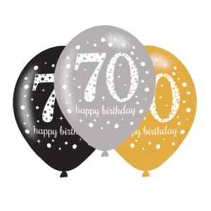 Amscan Latexové balonky 70. narozeniny - 6 ks