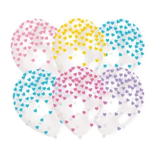 Amscan Srdíčkové balónky - Pastelové 6 ks #3988194