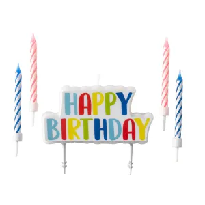 Amscan Set svíček na dort - Happy Birthday 5 ks #3988189