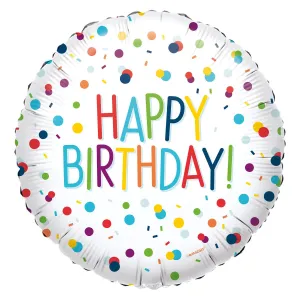 Amscan Fóliový balón Happy Birthday - konfety #3988213