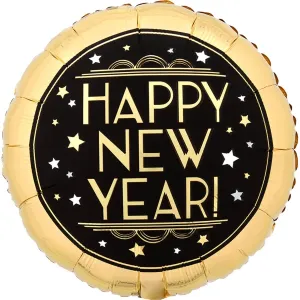 Amscan Fóliový balón - Happy New Year kruh #3988691