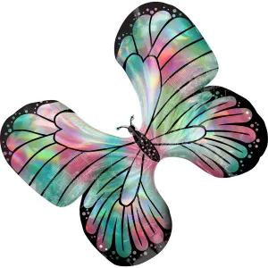 Amscan Fóliový balonek holografický motýl 76 x 66 cm