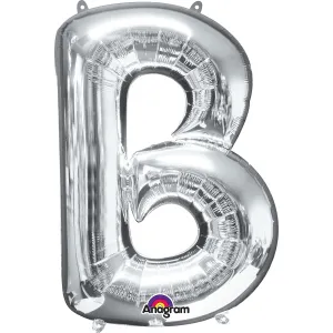 Amscan Mini fóliový balónek písmeno B 33 cm stříbrný