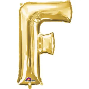 Amscan Mini fóliový balónek písmeno F 33 cm zlatý