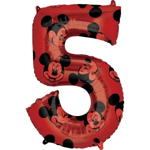 Amscan Fóliový balónek narozeninové číslo 5 - Mickey Mouse 66cm #3988121