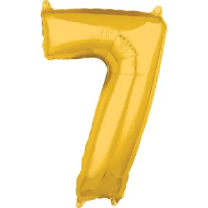 Amscan Fóliový balónek narozeninové číslo 7 zlatý 66cm #3988155