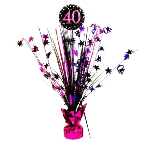 Amscan Dekorace na oslavu - třpytivé 40. narozeniny (růžová) #3988010