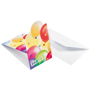 Amscan Pozvánky - Pastelové balóny 8 ks #3988293