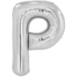 Amscan Fóliový balónek písmeno P 86 cm stříbrný