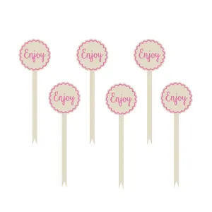 Amscan Ozdoby na cupcake - růžové 12 ks