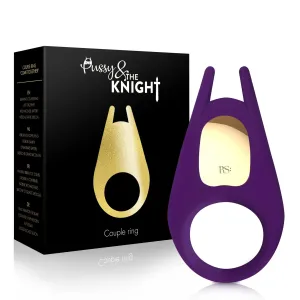 RS Soiree Pussy & The Knight Couple Ring nabíjecí kroužek na penis a párový vibrátor v jednom fialový #587471
