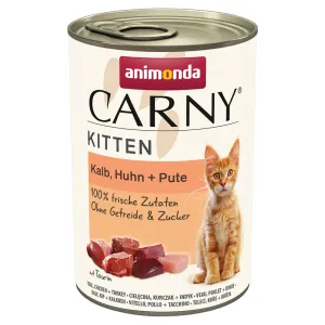 Výhodné balení Animonda Carny Kitten 24 x 400 g - telecí, kuřecí a krůtí