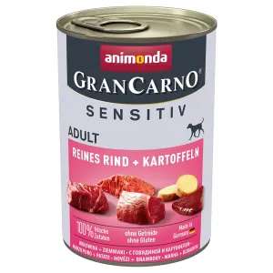 Animonda GranCarno Adult Sensitive 6 × 400 g - čisté hovězí & brambory