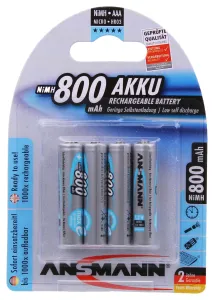 Ansmann 5035042 Battery,aaa,ni-Mh,800Mah,1.2V