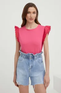 Bavlněné tričko Answear Lab růžová barva #5160050