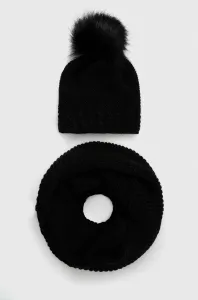 Čepice a nákrčník Answear Lab černá barva #6113059