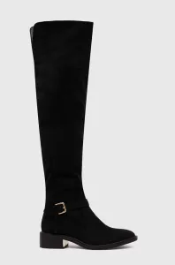 Důstojnické boty Answear Lab dámské, černá barva, na plochém podpatku