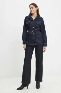 Džínová bunda Answear Lab dámská, tmavomodrá barva, přechodná