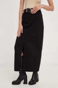 Džínová sukně Answear Lab X limited collection NO SHAME černá barva, midi