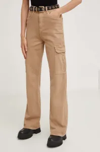 Kalhoty Answear Lab dámské, béžová barva, jednoduché, high waist #5254052
