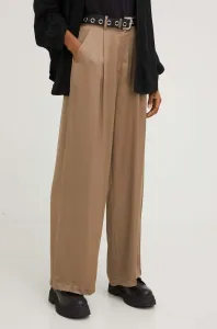 Kalhoty Answear Lab dámské, béžová barva, široké, high waist #5055187