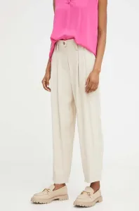 Kalhoty Answear Lab dámské, béžová barva, střih chinos, high waist
