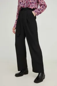 Kalhoty Answear Lab dámské, černá barva, jednoduché, high waist #5781024