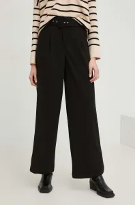 Kalhoty Answear Lab dámské, černá barva, široké, high waist #5533588