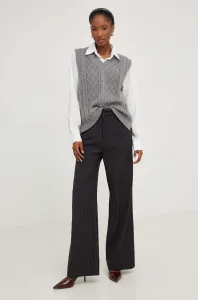 Kalhoty Answear Lab dámské, černá barva, široké, high waist #6056170