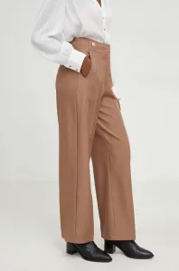 Kalhoty Answear Lab dámské, hnědá barva, široké, high waist #6120501