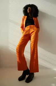 Kalhoty Answear Lab dámské, oranžová barva, jednoduché, high waist #5966849