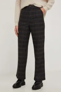 Kalhoty Answear Lab dámské, šedá barva, jednoduché, high waist #6067103