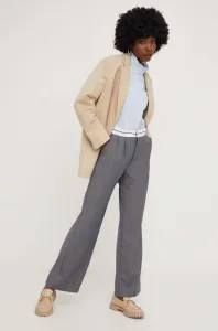 Kalhoty Answear Lab dámské, šedá barva, široké, high waist #5165182
