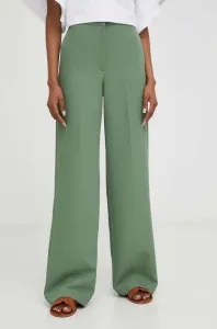 Kalhoty Answear Lab dámské, zelená barva, jednoduché, high waist #5254237