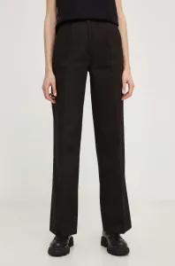 Kalhoty Answear Lab X limited collection NO SHAME dámské, černá barva, široké, high waist #5412899