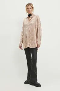 Košile Answear Lab dámská, béžová barva, relaxed, s klasickým límcem #6121725