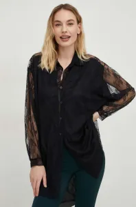 Košile Answear Lab dámská, černá barva, relaxed, s klasickým límcem #5010209