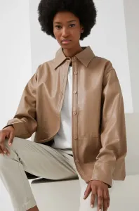 Košile Answear Lab dámská, hnědá barva, relaxed, s klasickým límcem