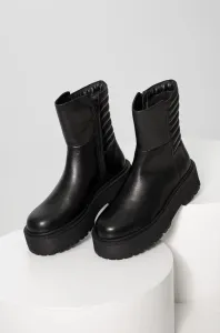 Kožené kotníkové boty Answear Lab dámské, černá barva, na platformě #5583485